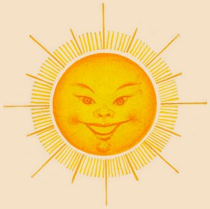 Lächelnde Sonne, Zeichnung von Unbekannt Unbekannt