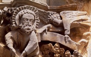 Spanien, Navarra, Ujué, Kirche Santa Maria, Architekturdetail von Unbekannt Unbekannt