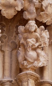 Spanien, Navarra, Ujue, Kirche Santa Maria, Architekturdetail von Unbekannt Unbekannt