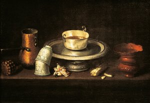 Stillleben mit Tasse Schokolade