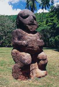 Tiki, Marae (Tempel) Arahurahu, Skulptur, Tahiti von Unbekannt Unbekannt