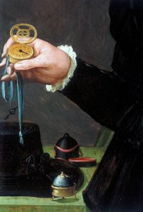 Detail aus einem Porträt eines Mannes mit einer Uhr, ca. 1558 von Unbekannt Unbekannt