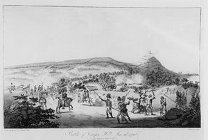 Die Schlacht von Vinegar Hill, 21. Juni 1798 (gestochen von Henry Brocas) von Lieutenant Carey