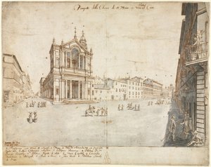 Achtzehn Ansichten von Rom: Santa Maria in Via Lata von Lievin Cruyl
