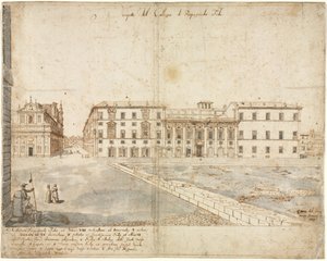 Achtzehn Ansichten von Rom: Das Collegio di Propaganda Fide, 1665 von Lievin Cruyl