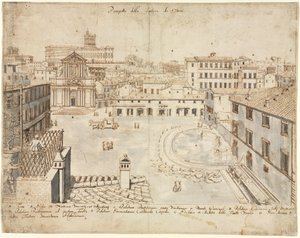 Achtzehn Ansichten von Rom: Der Trevi-Brunnen, 1665