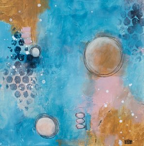 Abstrakte Blau-Gold-Kreise von Lillian Christiansson