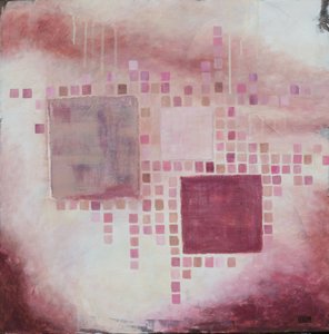 Rosa Quadratabstraktion von Lillian Christiansson