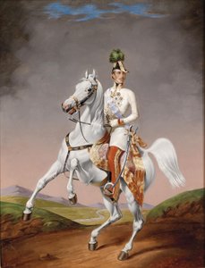 Porträt von Franz Joseph I. von Österreich zu Pferd von Lilly König