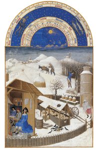 Februar Les Très Riches Heures du duc de Berry, 1412-1416
