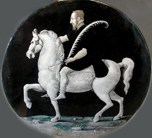 König Heinrich II. von Frankreich zu Pferd, Mitte des 16. Jahrhunderts von Limousin