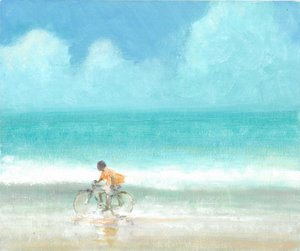 Junge auf einem Fahrrad, 2015 von Lincoln Seligman