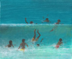 Kinder in der Brandung, 2015 von Lincoln Seligman