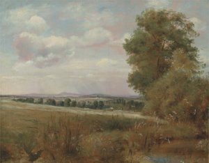 Landschaft bei Hampstead mit Harrow in der Ferne, um 1849-55