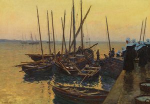 Fischerboote entlang des Piers