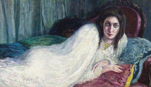 Mädchen auf dem Sofa, ca. 1910 von Lionne
