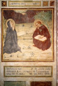 Heiliger Augustinus von Hippo (354-430) und Heilige Monika, Eremo di San Leonardo al Lago, Monteriggioni von Lippo Vanni