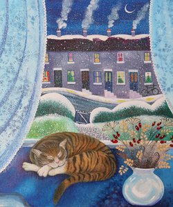 Gemütliche Katze, 2016 von Lisa Graa Jensen