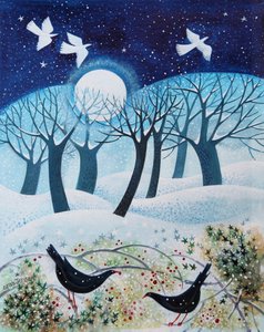 Wintervögel im Schnee, 2019