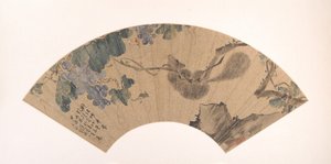 Eichhörnchen und Traube, datiert 1868