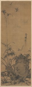 Lilie und Schmetterlinge von Liu Shanshou