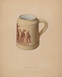 Steingut-Bierkrug von Lloyd Charles Lemcke