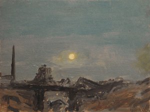 Vollmond über den Ruinen von Luxor, am Nil von Lockwood de Forest