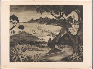 Berglandschaft mit Bucht auf Korsika von Lodewijk Schelfhout (signed by artist)