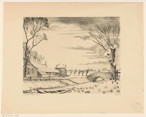 Bauernhof in einer Winterlandschaft von Lodewijk Schelfhout (signed by artist)