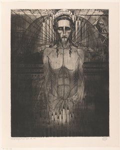 Christus inmitten von Kathedralen von Lodewijk Schelfhout (signed by artist)