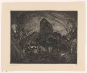 Hügellandschaft mit Bäumen von Lodewijk Schelfhout (signed by artist)
