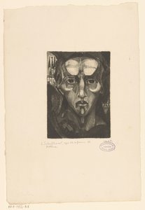 Kopf einer Frau von Lodewijk Schelfhout (signed by artist)