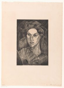 Kopf einer Frau von Lodewijk Schelfhout (signed by artist)