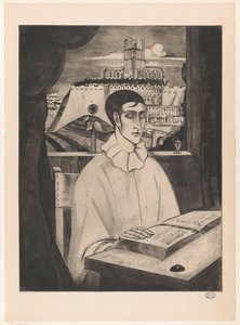 Pierrot liest ein Buch von Lodewijk Schelfhout (signed by artist)