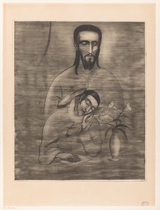 Pierrot und Christus von Lodewijk Schelfhout (signed by artist)