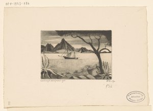 Segelschiff in einer Bucht von Lodewijk Schelfhout (signed by artist)