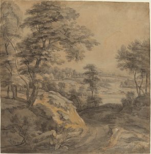 Waldlandschaft mit einer Straße