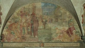 St. Antoninus erweckt einen jungen Mann der Familie Filicaia von den Toten von Lodovico Buti
