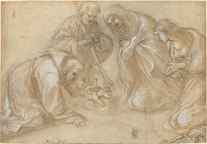 Die Geburt Christi mit den Heiligen Franziskus und Agnes