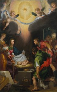 Die Anbetung der Hirten mit der Heiligen Katharina von Alexandria, 1599 von Lodovico Cigoli