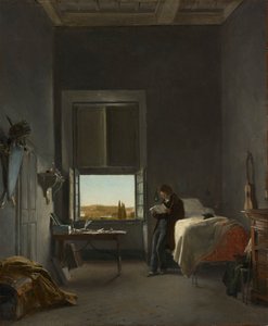 Der Künstler in seinem Zimmer in der Villa Medici, Rom, 1817 von Léon Cogniet