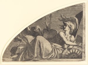 Bellona auf ihren Trophäen sitzend von Léon Davent after Francesco Primaticcio