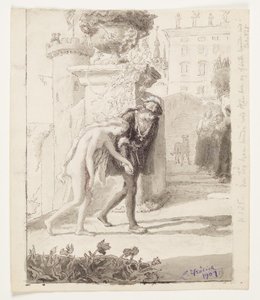 "Da nahm er sie bei der Hand und führte sie ins Schloss" von Lorenz Frølich