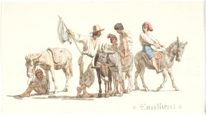 Italiener reiten auf Eseln