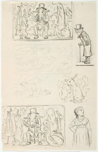 Sieben Entwürfe, u.a. zu H.C. Andersens Der Schnellläufer, Die Schnecke und die Rosenhecke und Anne Lisbeth