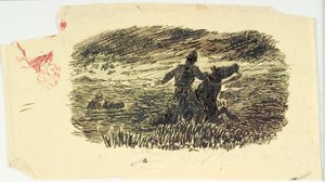 Zwei Reiter, die aus dem Meer reiten von Lorenz Frølich