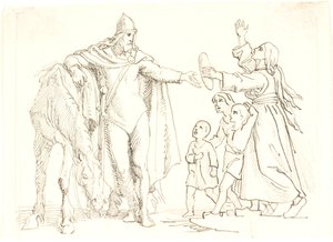 Entwurf zu Niels Ebbesen und die arme Frau von Lorenz Frølich