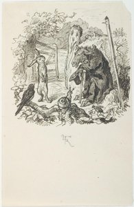 Variante der Anfangsvignette zu Hurtigløberne von Lorenz Frølich
