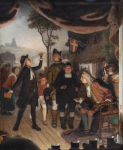 Ludvig Holberg bei der Probe seines Stücks Erasmus Montanus, Akt IV, Szene 2 von Lorenz Frølich