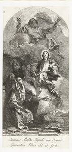 Heilige Anna und Joachim mit Maria und Gott dem Vater von Lorenzo Baldissera Tiepolo